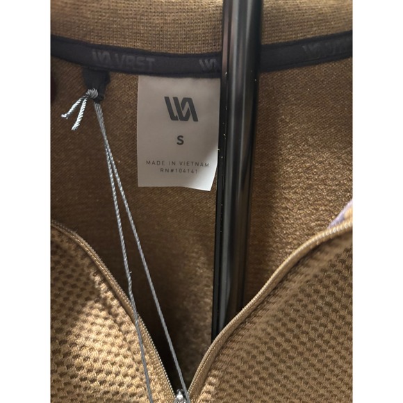 NWT VRST Mens Quarter Zip Textured Pullover Sweater Camel Size S - Picture 4 of 6